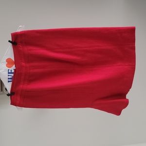 Red midi skirt